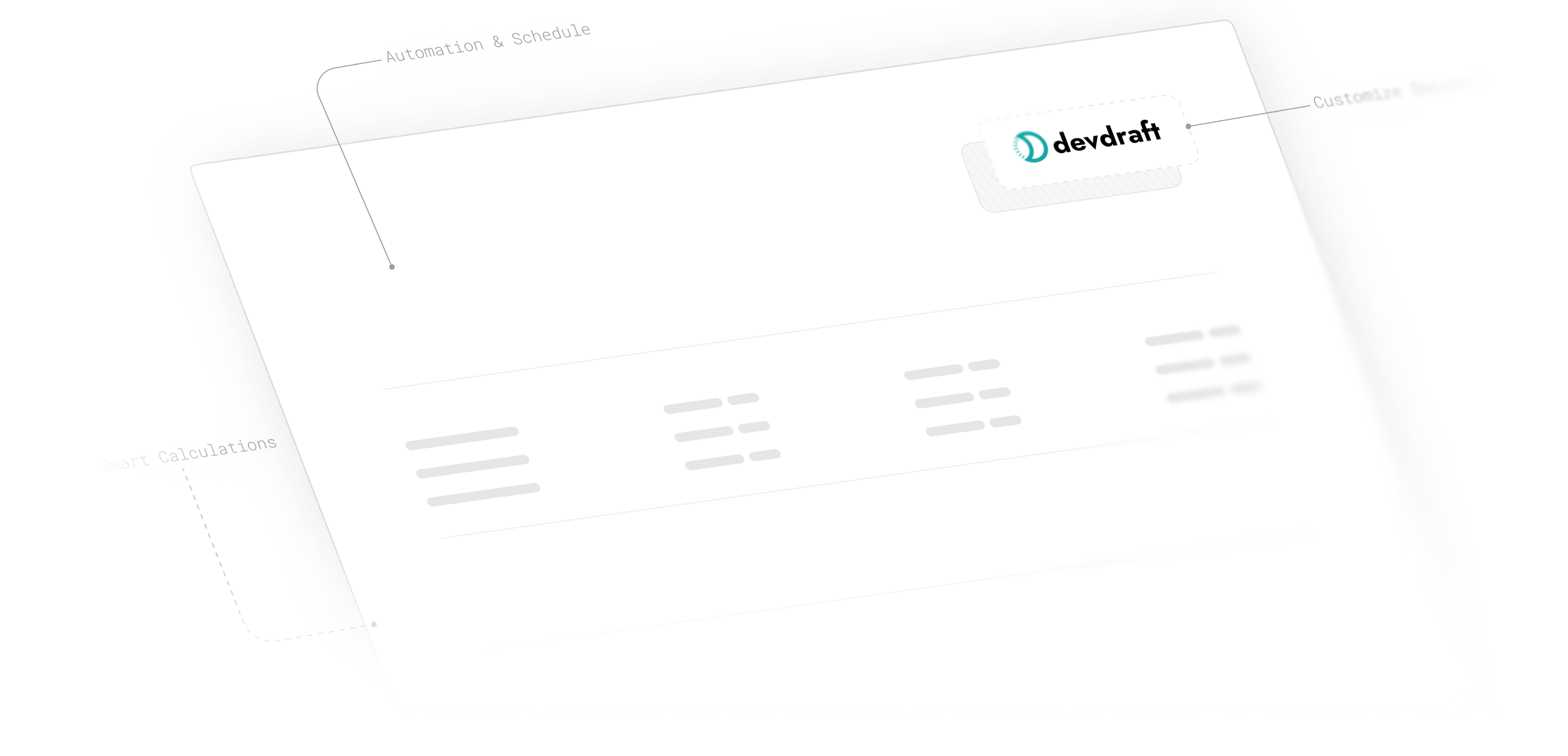 Professional invoice preview showing automation, schedule, calculations, and customization features