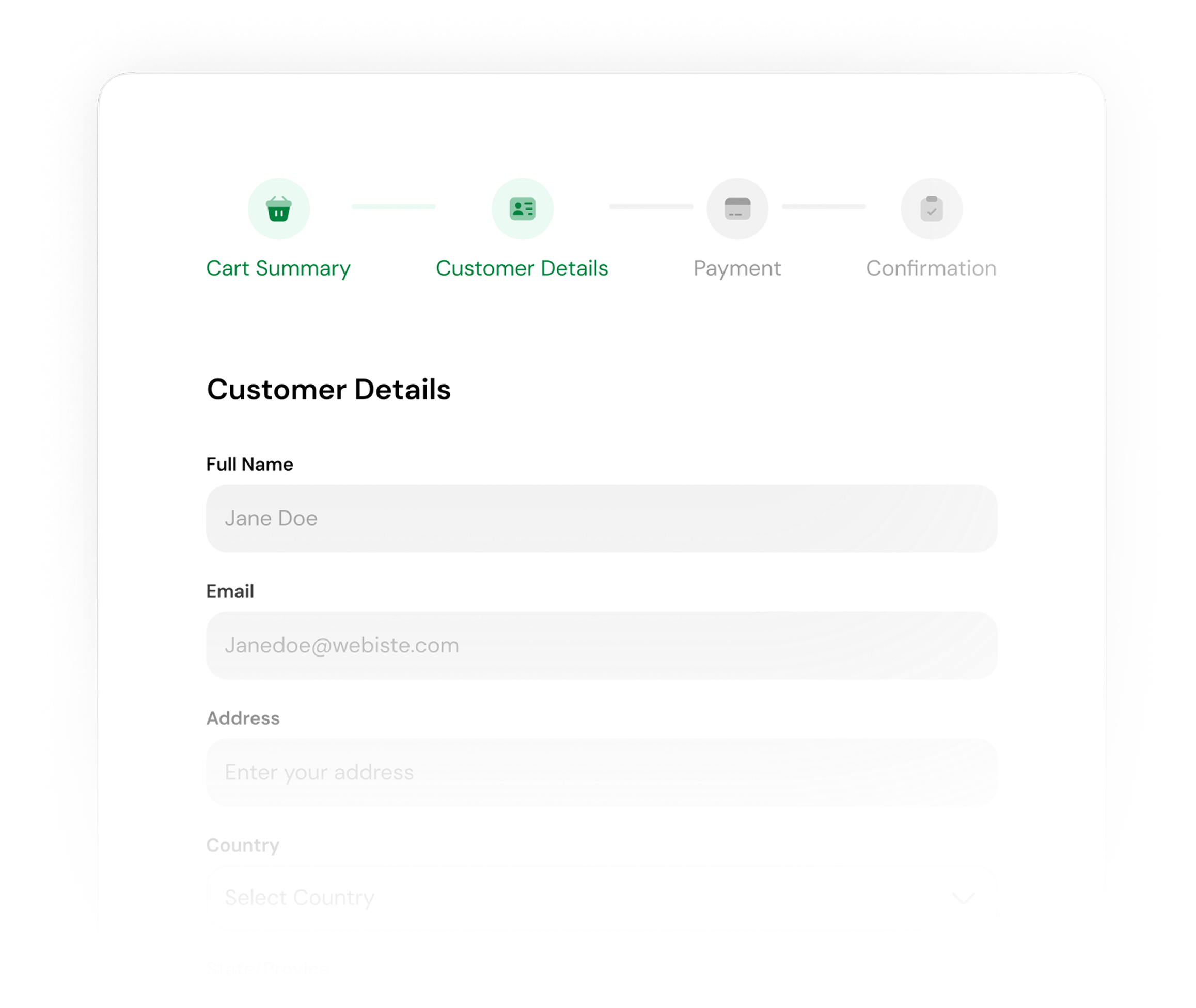 Product checkout interface