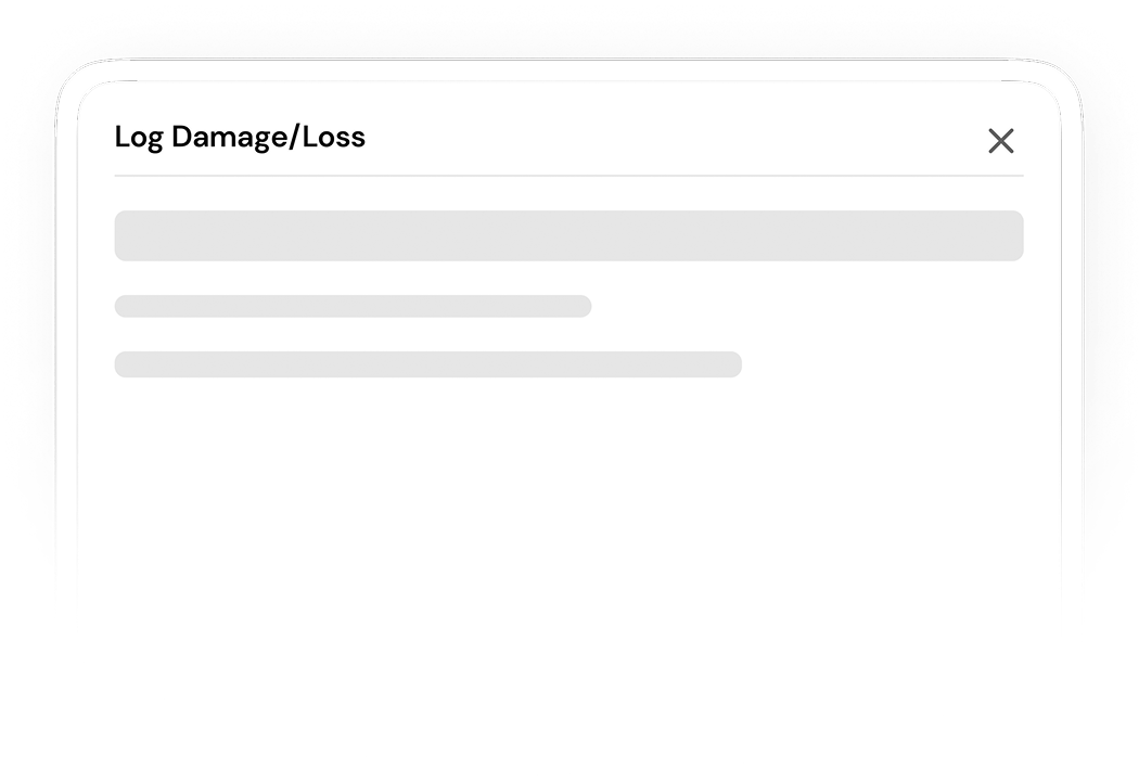 Damage/Loss tracking interface
