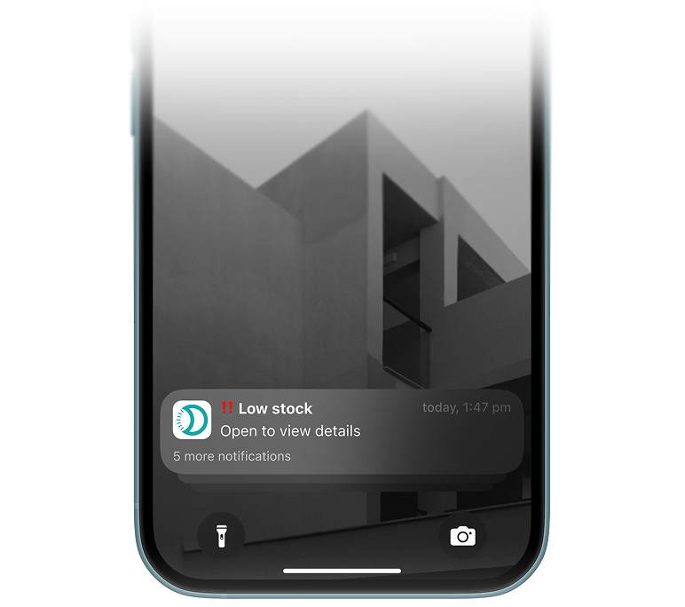 Real-time inventory tracking mobile interface