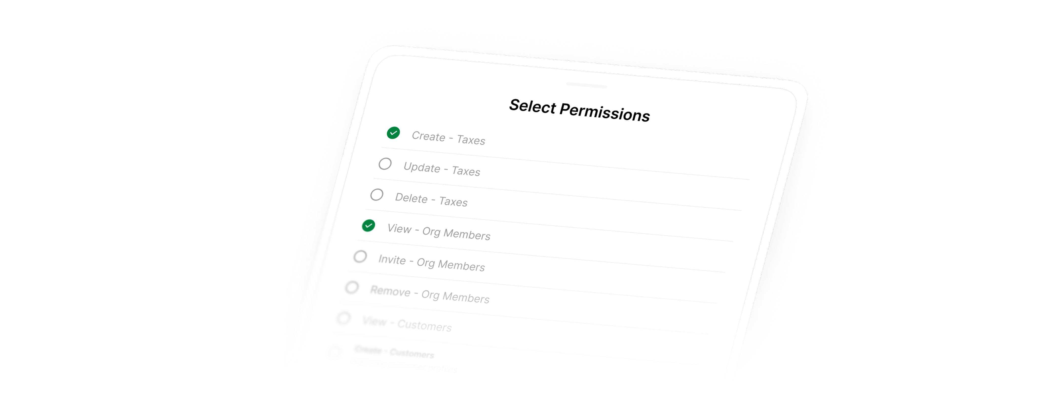 Role creation interface