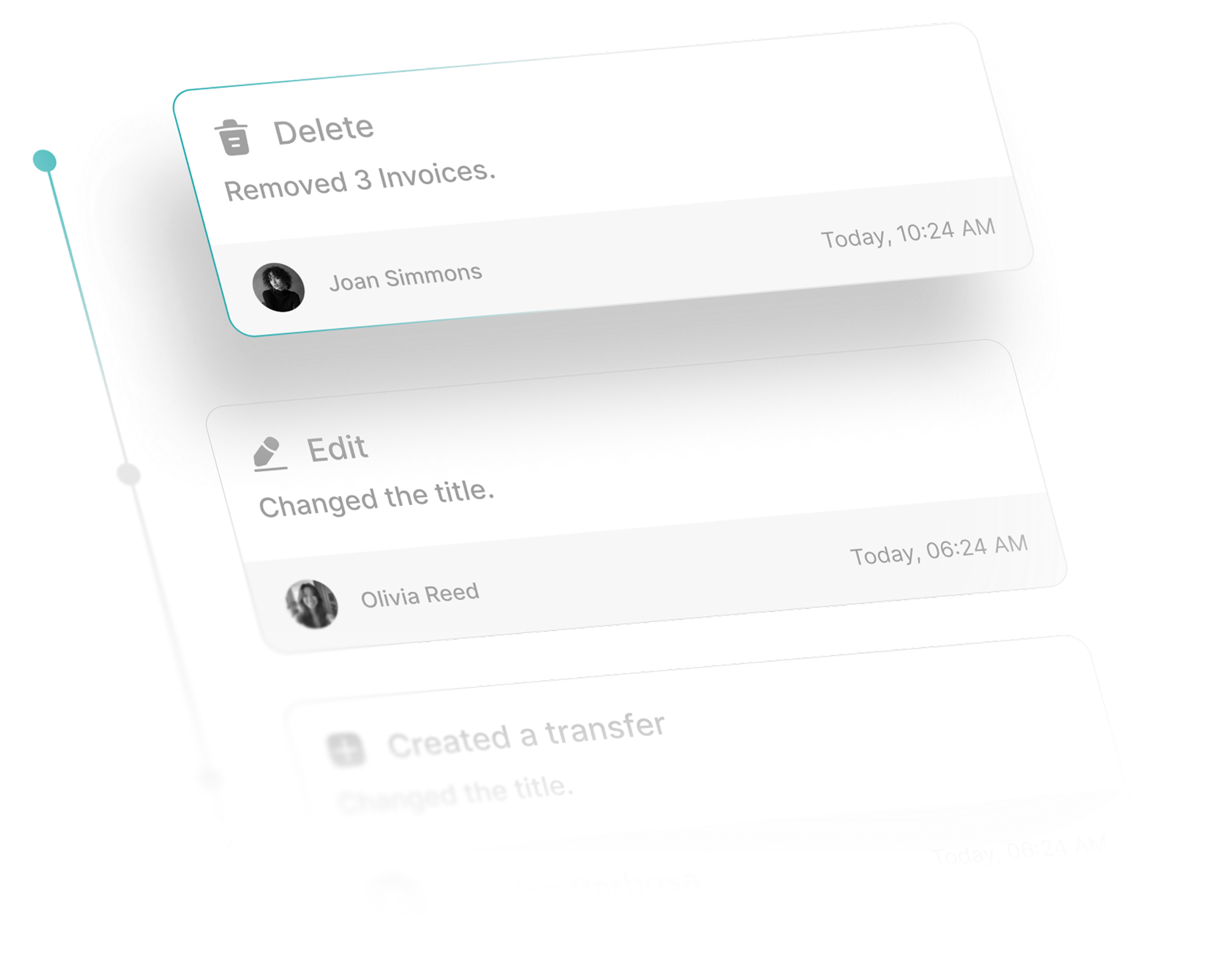 User permission tracking interface