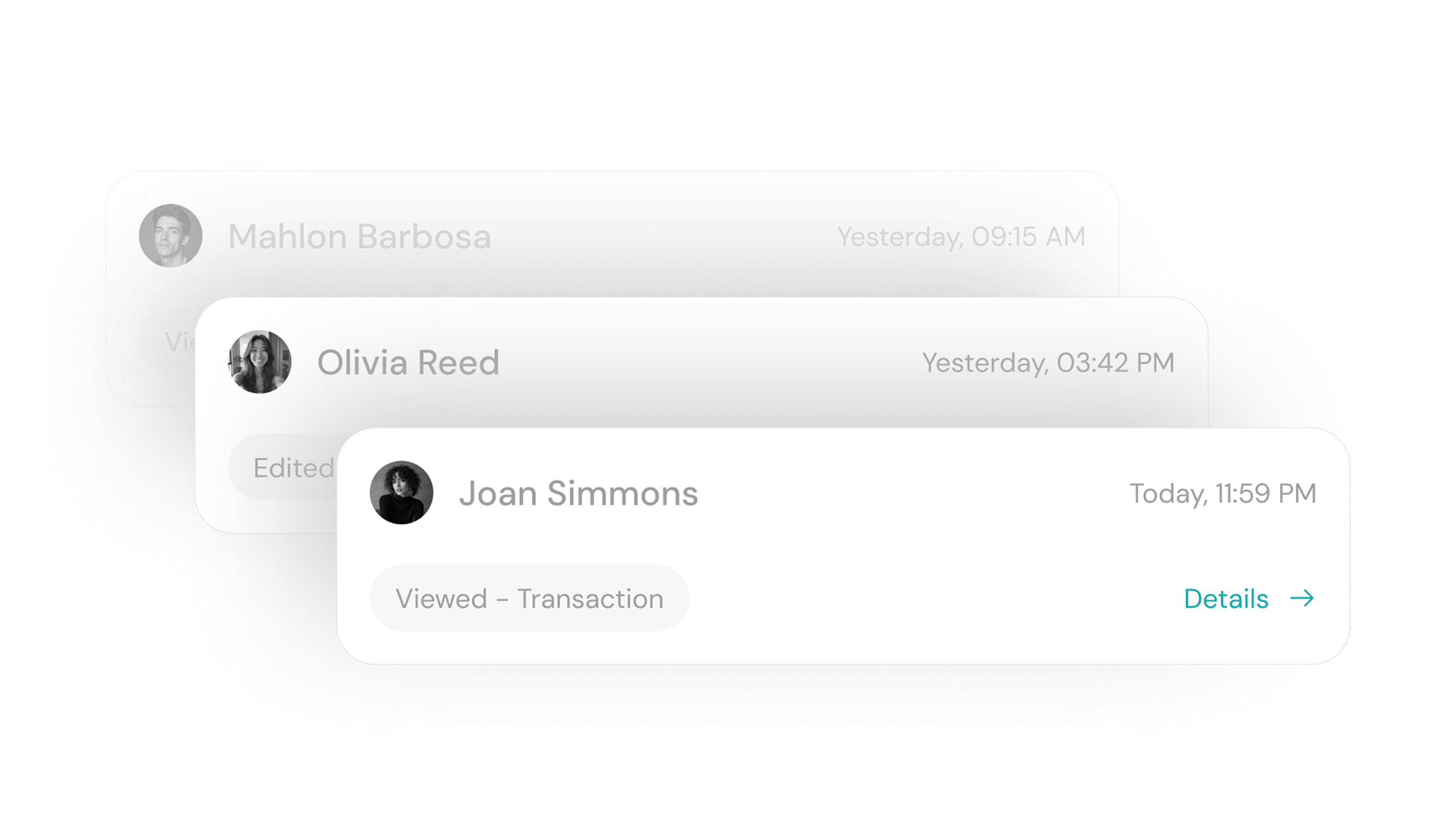 Real-time activity monitoring interface